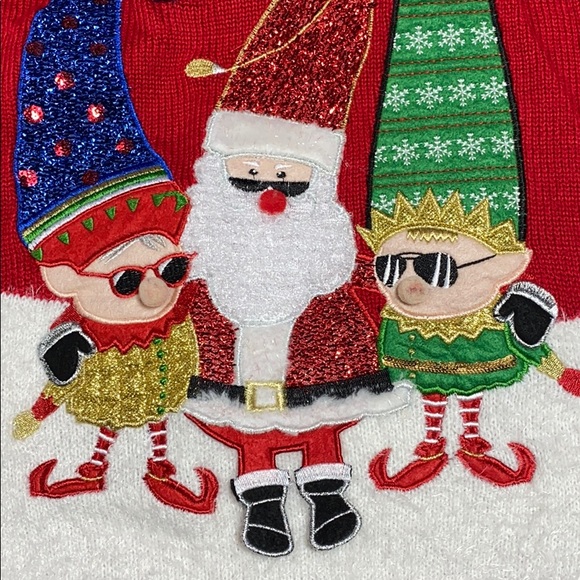 United States Sweater XMas Santa Elf Sweater New - Picture 9 of 12